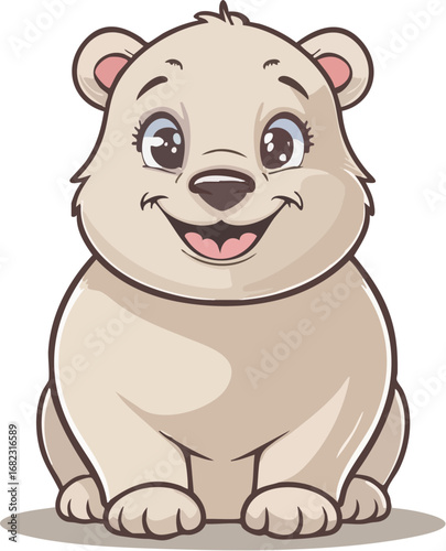 Polar Bear Cartoon Illustration Set – Cute Arctic Animal