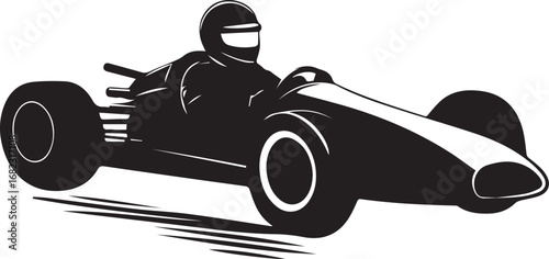 Vintage Formula Race Car in Motion