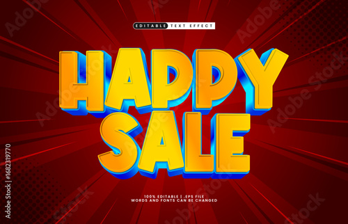happy sale editable text effect