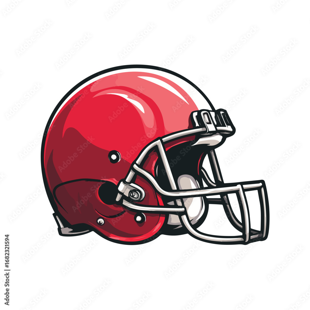 Fototapeta premium helmet football isolated in White Background, helmet football vector, Flat lay vector illustration