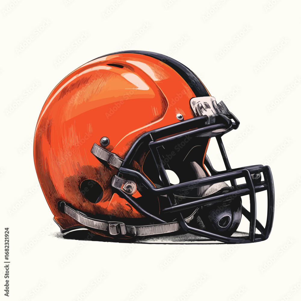 Fototapeta premium helmet football isolated in White Background, helmet football vector, Flat lay vector illustration