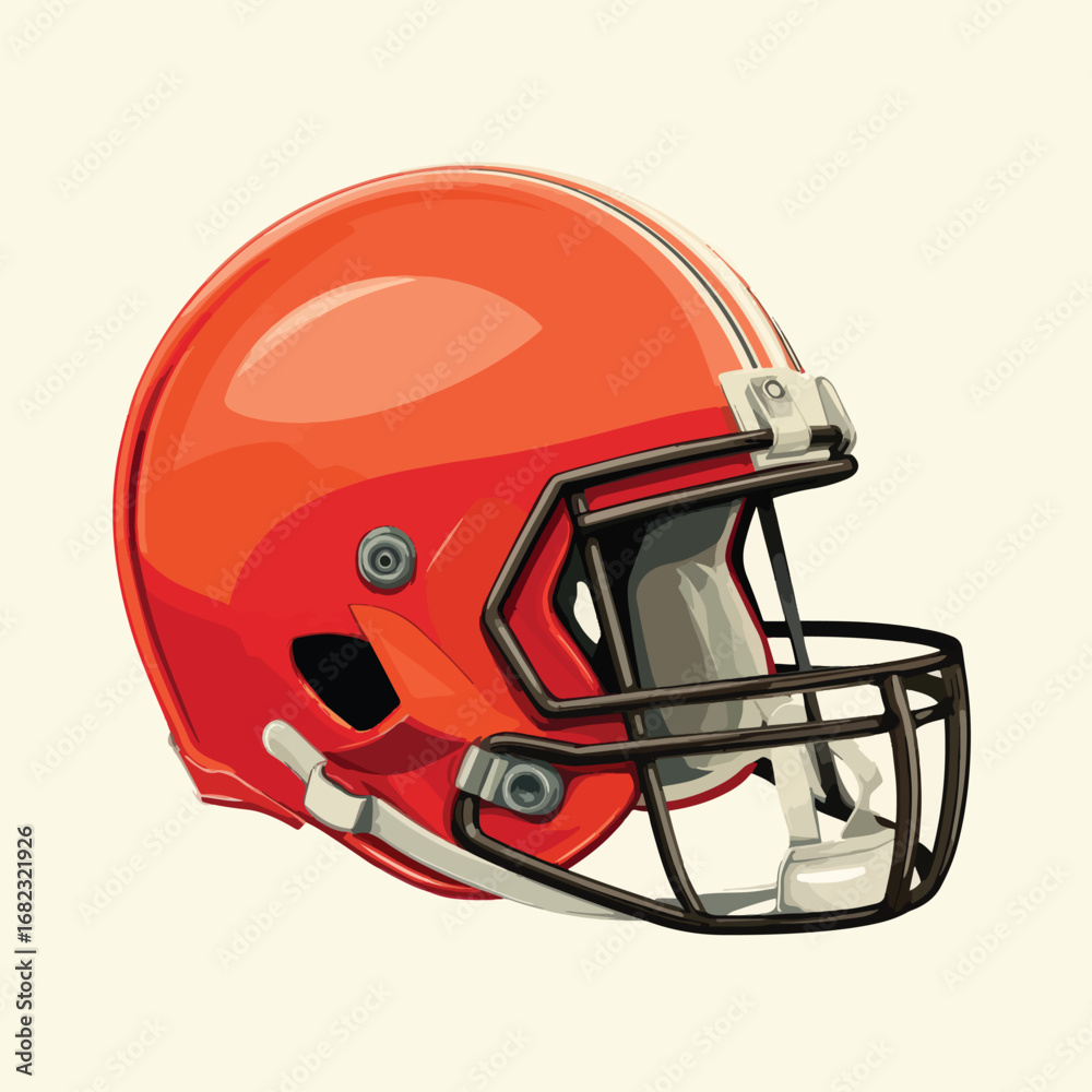 Naklejka premium helmet football isolated in White Background, helmet football vector, Flat lay vector illustration