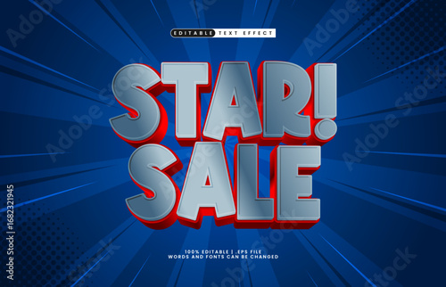star sale editable text effect