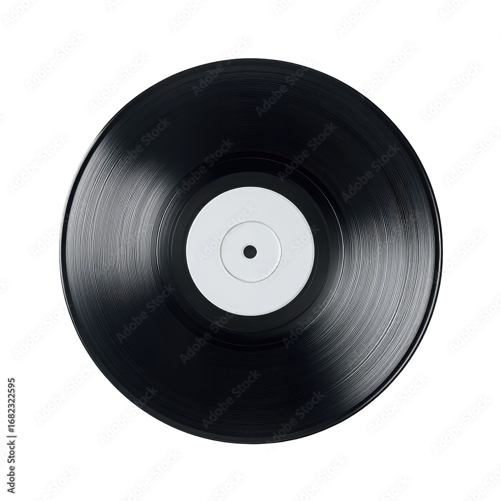 Obraz premium A black vinyl record with a white label (1)