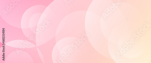 Soft pastel vector background with pink and peach gradients, layered translucent circles creating a dreamy, romantic, and elegant abstract design.