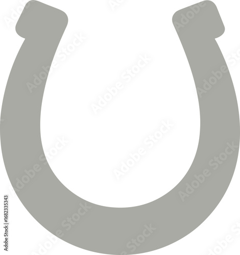 Simple Flat Horseshoe Outline Shape Illustration Isolated on White Background