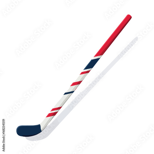 hockey stick isolated in White Background, hockey stick vector, Flat lay vector illustration