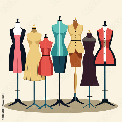 Professional Fashion Dress Forms: Elegant Vector Collection