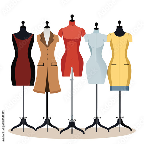 Professional Fashion Dress Forms: Elegant Vector Collection