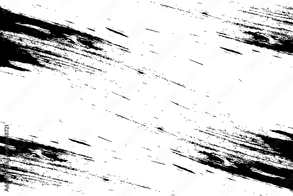 Obraz premium Vector brush strokes grunge isolated on white background black paint splatter on a transparent white background.