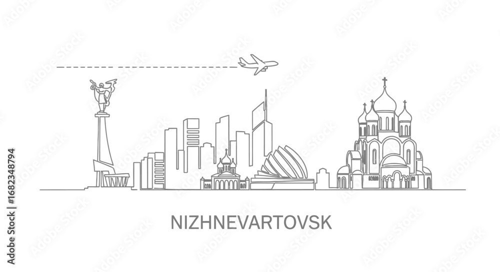Fototapeta premium Nizhnevartovsk skyline Vector illustration.