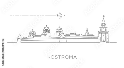Kostroma skyline Travel Russia Minimalist.