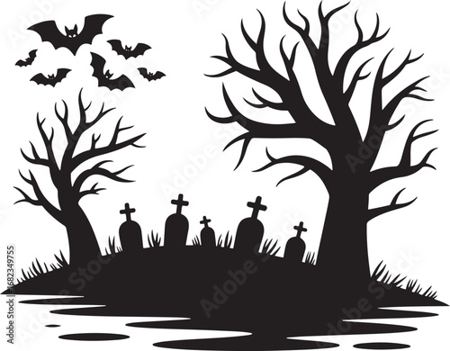 Halloween ghost pumpkin silhouette vector art illustration Shapes Collection Isolated on White Background