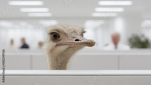 Ostrich in formal office representing uncomfortable but necessary truth