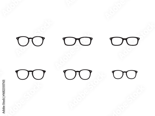 Collection of Stylish Eyeglasses Frames on White Background Optics and Vision Concepts for Fashion and Healthcare Applications