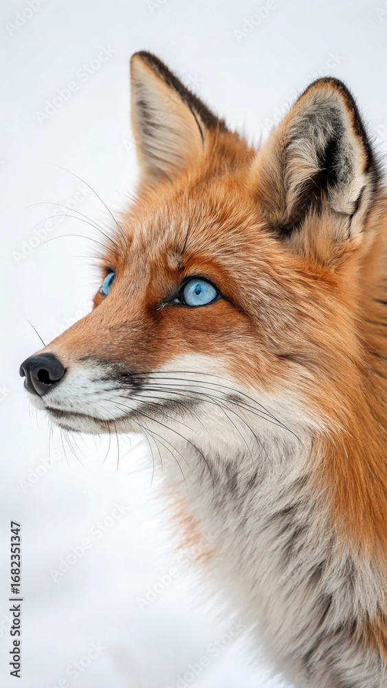 Fototapeta premium Red fox with striking blue eyes image