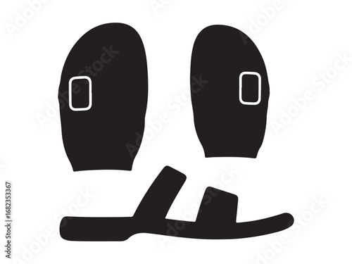 Funny Face Silhouette Made from Snorkel Gear and a Flip Flop Creative Concept Image