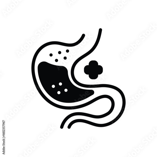 Black solid icon for gastroenterology