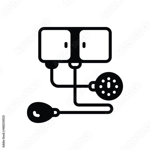 Black solid icon for pressure measurement