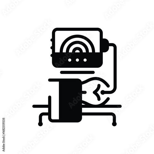Black solid icon for colonoscopy