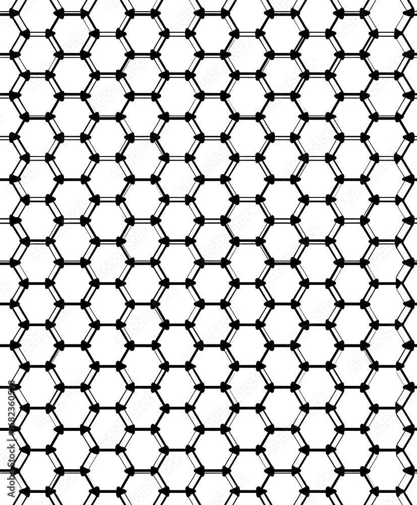 Fototapeta premium Abstract honeycomb pattern, dark background with colorful speckles