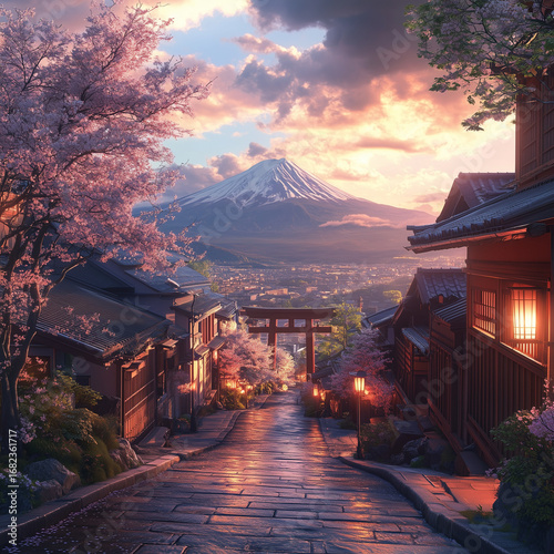 night view of mount fuji