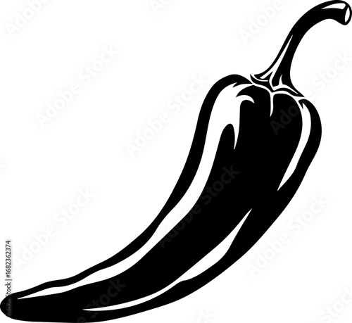 chili pepper silhouette vector illustration