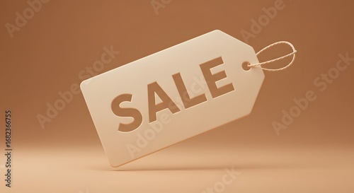 A simple, red SALE tag on a clean, minimalist background, for retail and marketing promotions