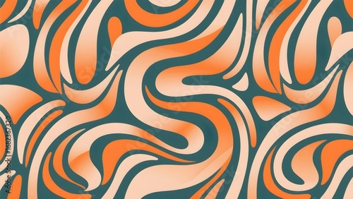 Vibrant Orange Abstract Wave Pattern