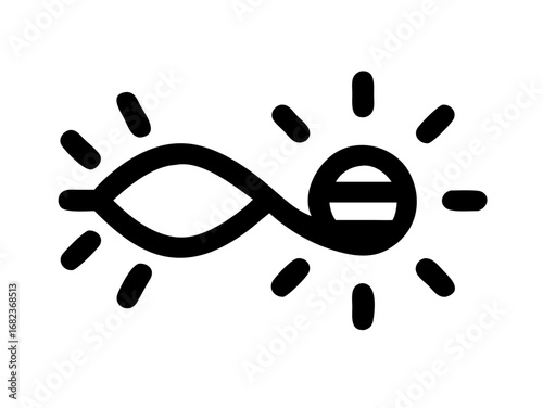 Vector art of dna strand with light for medical concept