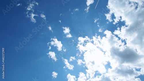 太陽と飛行機雲