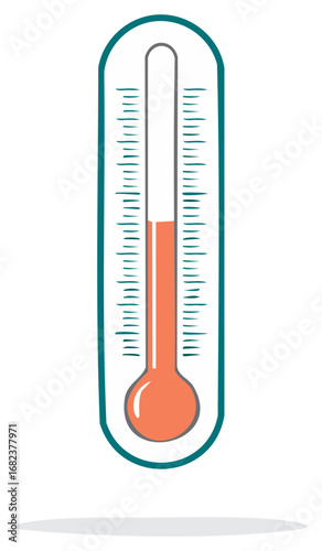 Thermometer Illustration Showing High Temperature Measurement for Climate Change