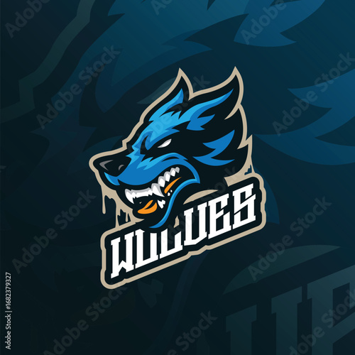 Wolves mascot logo design. Angry wolves head illustration concept style for badge, emblem and t shirt printing.