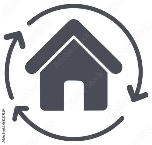 Home property real estate house cycle refresh arrow icon symbol graphic design