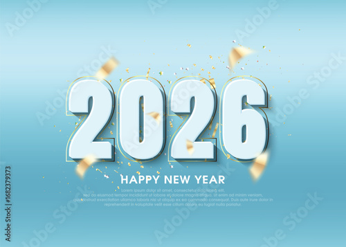 Colorful happy new year greetings 2026.
