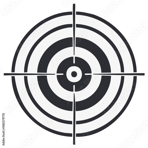 Target with Rings and Crosshair for Precision Aiming Practice Symbol Concept