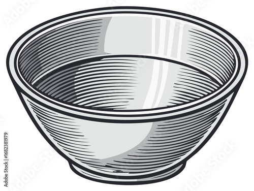 engraved bowl black and white clip art preview