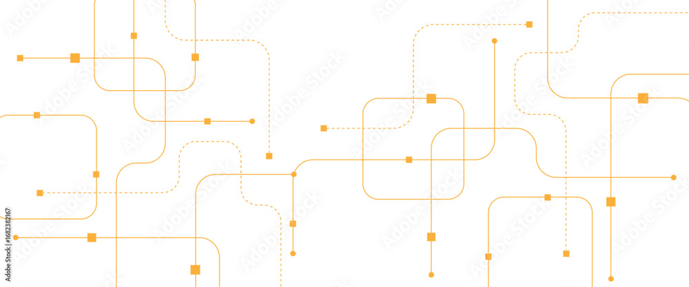 Obraz premium Vector abstract futuristic technology with geometric with crossed lines and dots.
