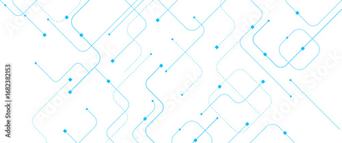 Vector abstract digital technology with crossed blue lines and dots.