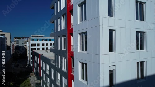 Modern residential building, insulated ventilated facades, development, construction in Tirana