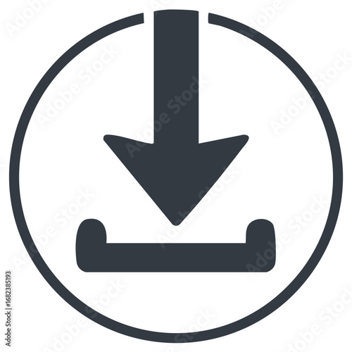 Download symbol design with downward arrow inside a circle shape.