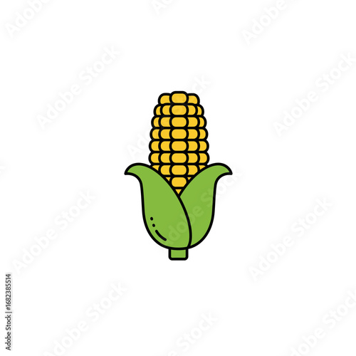 Ear of yellow corn ideal for food and agriculture concepts, harvest festivals, autumn decorations, farm produce, organic farming displays.