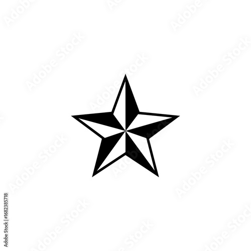 Nautical star tattoo design in black and white suitable for tattoo parlors, maritimethemed businesses, and nauticalinspired branding projects.