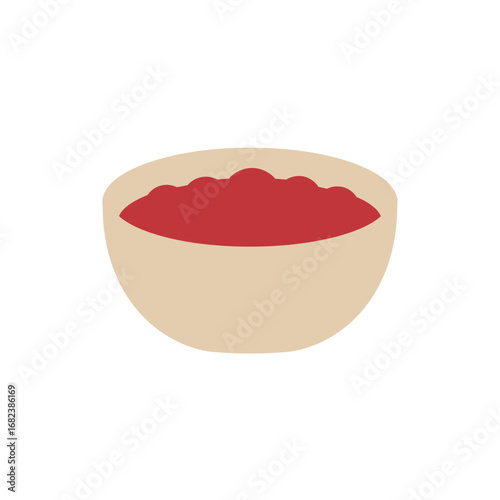Bowl of red sauce or salsa  perfect for food blogs, recipe cards, restaurant menus, and culinary themed designs.