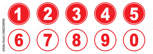 Colorful bullet point icons from 1 to 10 in modern circular design. Perfect for lists, infographics, presentations, numbering, educational materials, step guides, and digital content decoration.EPS 1O