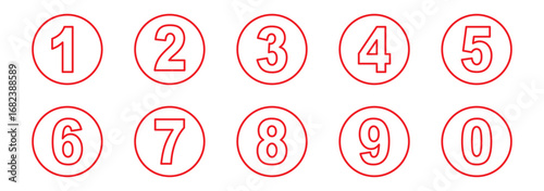 Colorful bullet points number set from zero to nine. circles and numbers. colorful number digit vector icon with white background. Numbers symbols. Flat icons . Set of 1-10numbers. Digital projects.