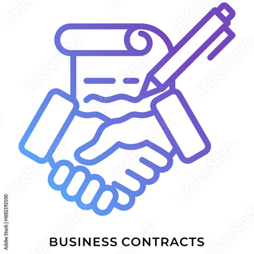 Business Contracts Gradient Line Icon