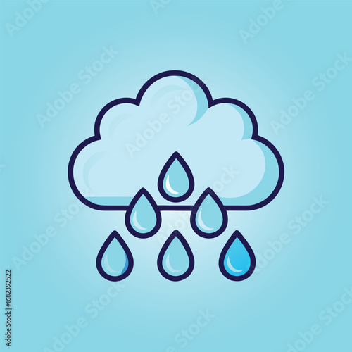 Cloud outline filled with raindrop textures