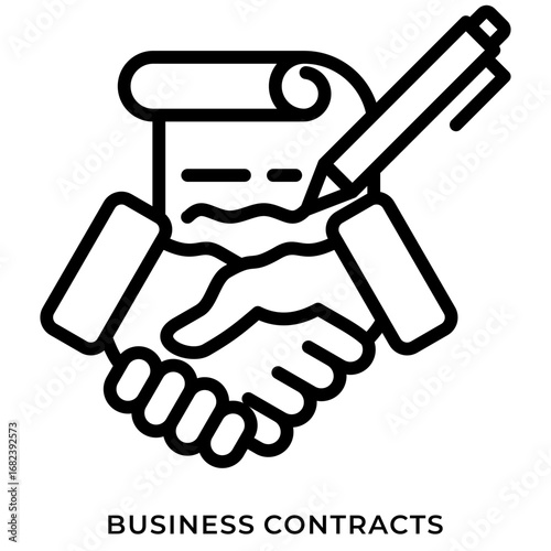 Business Contracts Line Icon