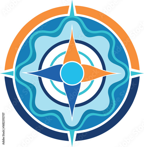 Compass circle merging with layered waves